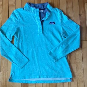 L.L.Bean Quarter Button Mint Green Sweatshirt